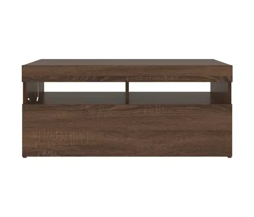 Tv Skapītis Ar Led Apgaismojumu, Ozolkoka Krāsa, 90X35X40 Cm Vidaxl