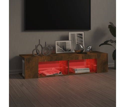 Tv Galdiņš Ar Led Lampiņām, Ozolkoka Krāsa, 135X39X30 Cm Vidaxl