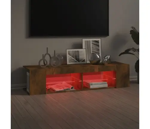 Televizoriaus Spintelė Su Led, Dūminio Ąžuolo, 135X39X30Cm