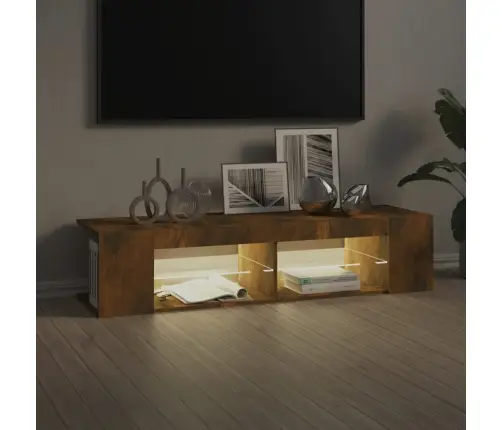 Televizoriaus Spintelė Su Led, Dūminio Ąžuolo, 135X39X30Cm