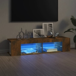 Tv Galdiņš Ar Led Lampiņām, Ozolkoka Krāsa, 135X39X30 Cm Vidaxl