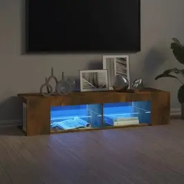 Televizoriaus Spintelė Su Led, Dūminio Ąžuolo, 135X39X30Cm