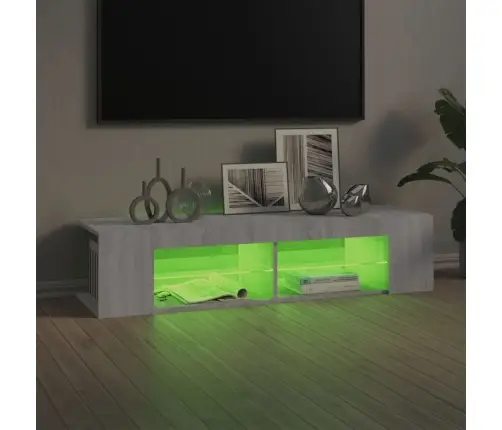 Televizoriaus Spintelė Su Led, Pilka Ąžuolo, 135X39X30Cm