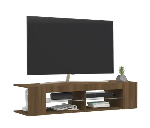 Tv Galdiņš Ar Led Lampiņām, Ozolkoka Krāsa, 135X39X30 Cm Vidaxl