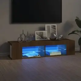 Tv Galdiņš Ar Led Lampiņām, Ozolkoka Krāsa, 135X39X30 Cm Vidaxl