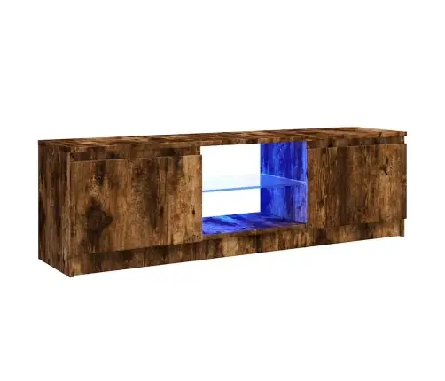 Tv Skapītis Ar Led Gaismiņām, Ozolkoka Krāsa, 120X30X36 Cm Vidaxl