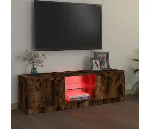 Tv Skapītis Ar Led Gaismiņām, Ozolkoka Krāsa, 120X30X36 Cm Vidaxl