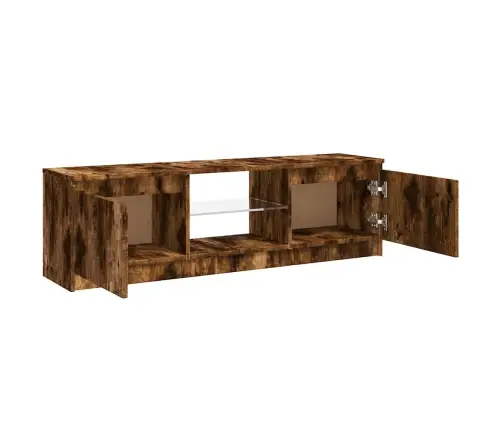Tv Skapītis Ar Led Gaismiņām, Ozolkoka Krāsa, 120X30X36 Cm Vidaxl