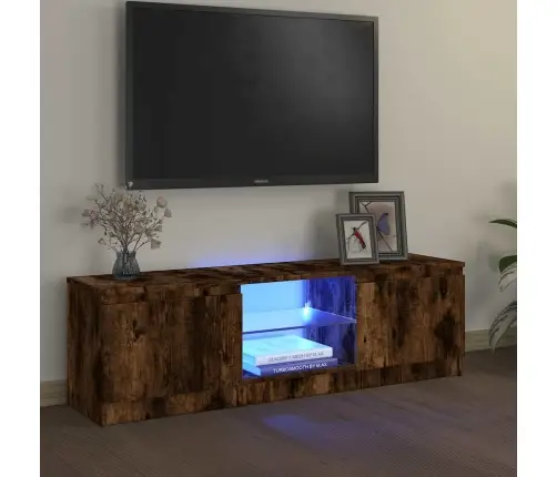 Tv Skapītis Ar Led Gaismiņām, Ozolkoka Krāsa, 120X30X36 Cm Vidaxl