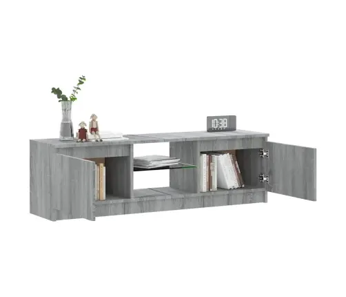 Tv Skapītis Ar Led Gaismiņām, Pelēka Ozolkoka, 120X30X36 Cm Vidaxl