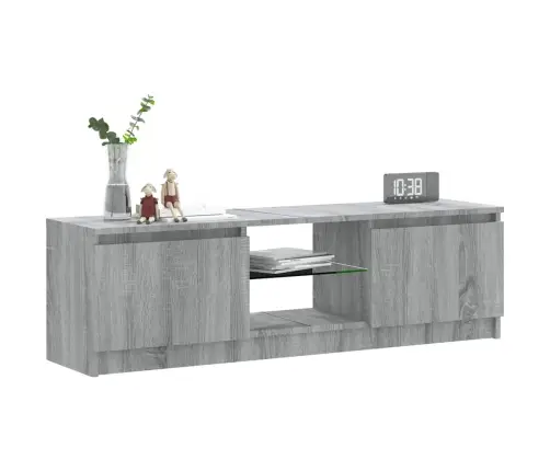 Tv Skapītis Ar Led Gaismiņām, Pelēka Ozolkoka, 120X30X36 Cm Vidaxl