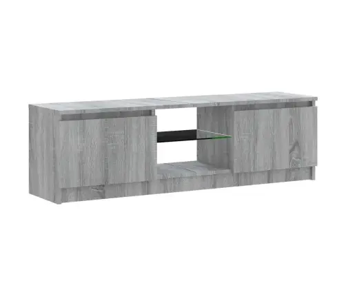 Tv Skapītis Ar Led Gaismiņām, Pelēka Ozolkoka, 120X30X36 Cm Vidaxl