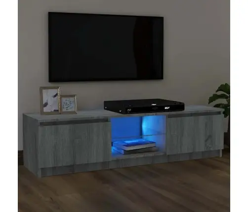 Tv Skapītis Ar Led Gaismiņām, Pelēka Ozolkoka, 120X30X36 Cm Vidaxl