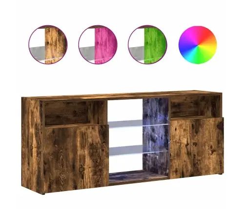 Tv Skapītis Ar Led Lampiņām, Ozolkoka Krāsa, 120X30X50 Cm Vidaxl