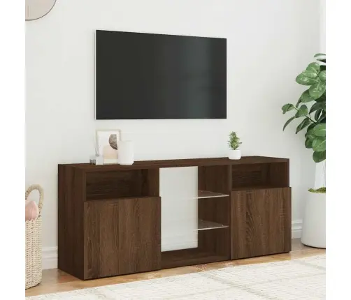 Tv Skapītis Ar Led Lampiņām, Ozolkoka Krāsa, 120X30X50 Cm Vidaxl