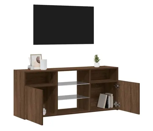 Tv Skapītis Ar Led Lampiņām, Ozolkoka Krāsa, 120X30X50 Cm Vidaxl
