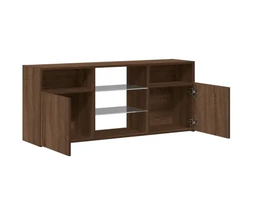Tv Skapītis Ar Led Lampiņām, Ozolkoka Krāsa, 120X30X50 Cm Vidaxl