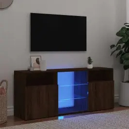 Tv Skapītis Ar Led Lampiņām, Ozolkoka Krāsa, 120X30X50 Cm Vidaxl