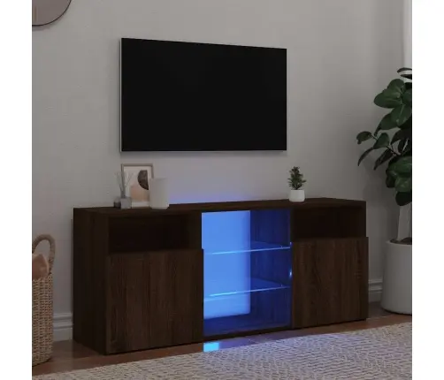 Tv Skapītis Ar Led Lampiņām, Ozolkoka Krāsa, 120X30X50 Cm Vidaxl
