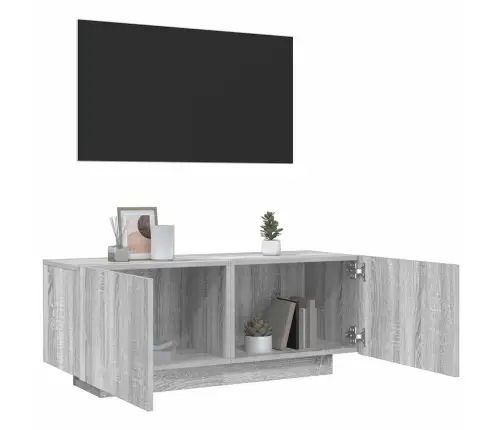 Tv Skapītis, Pelēka Ozolkoka, 100X35X40 Cm, Inženierijas Koks Vidaxl