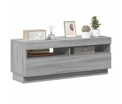 Televizoriaus Spintelė Su Led, Pilka Ąžuolo, 100X35X40Cm