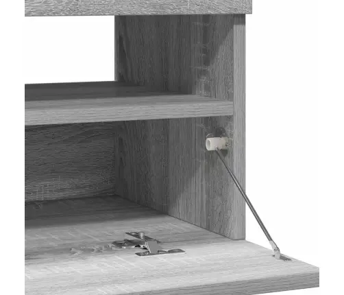 Televizoriaus Spintelė Su Led, Pilka Ąžuolo, 100X35X40Cm