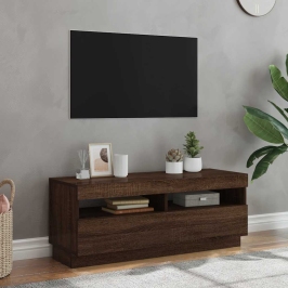Tv Skapītis Ar Led Lampiņām, Ozolkoka Krāsa, 100X35X40 Cm Vidaxl