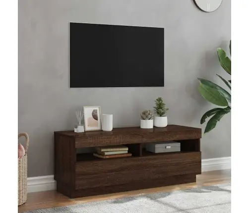 Tv Skapītis Ar Led Lampiņām, Ozolkoka Krāsa, 100X35X40 Cm Vidaxl