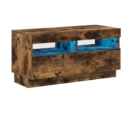 Tv Skapītis Ar Led Lampiņām, Ozolkoka Krāsa, 80X35X40 Cm Vidaxl