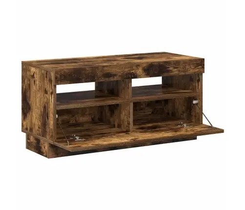 Tv Skapītis Ar Led Lampiņām, Ozolkoka Krāsa, 80X35X40 Cm Vidaxl