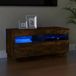 Tv Skapītis Ar Led Lampiņām, Ozolkoka Krāsa, 80X35X40 Cm Vidaxl