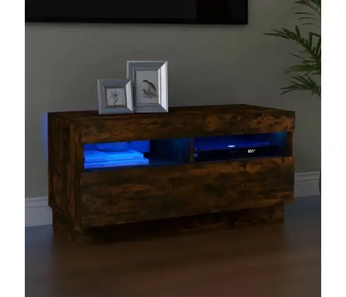Tv Skapītis Ar Led Lampiņām, Ozolkoka Krāsa, 80X35X40 Cm Vidaxl