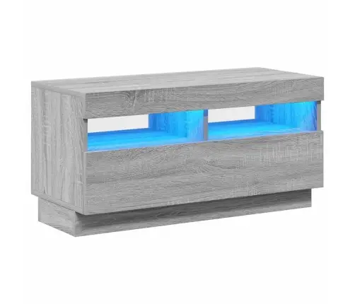 Tv Skapītis Ar Led Lampiņām, Pelēka Ozolkoka Krāsa, 80X35X40 Cm Vidaxl