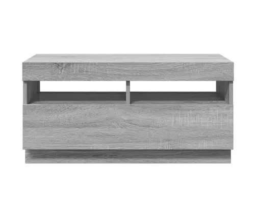 Tv Skapītis Ar Led Lampiņām, Pelēka Ozolkoka Krāsa, 80X35X40 Cm Vidaxl