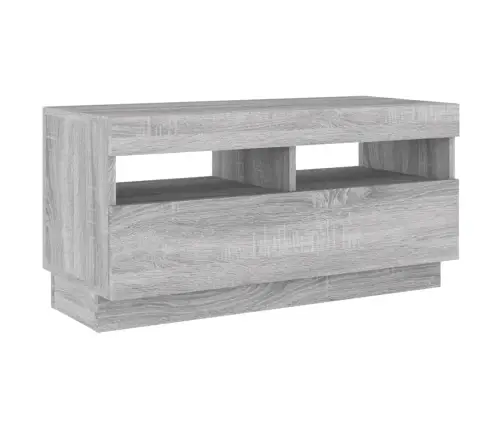 Tv Skapītis Ar Led Lampiņām, Pelēka Ozolkoka Krāsa, 80X35X40 Cm Vidaxl