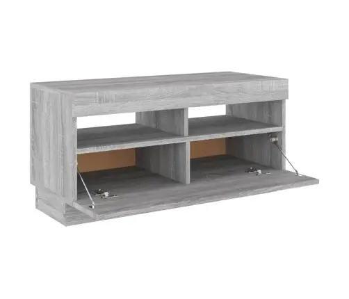 Tv Skapītis Ar Led Lampiņām, Pelēka Ozolkoka Krāsa, 80X35X40 Cm Vidaxl