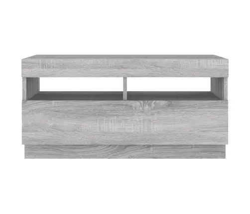 Tv Skapītis Ar Led Lampiņām, Pelēka Ozolkoka Krāsa, 80X35X40 Cm Vidaxl