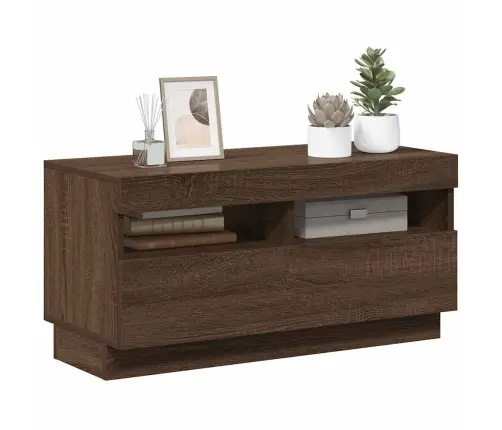 Tv Skapītis Ar Led Lampiņām, Ozolkoka Krāsa, 80X35X40 Cm Vidaxl