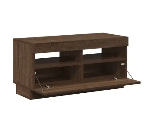 Tv Skapītis Ar Led Lampiņām, Ozolkoka Krāsa, 80X35X40 Cm Vidaxl