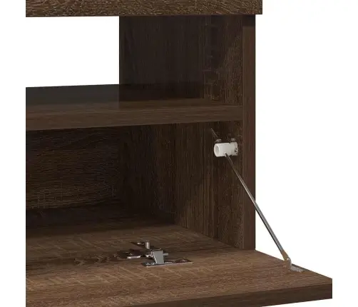 Tv Skapītis Ar Led Lampiņām, Ozolkoka Krāsa, 80X35X40 Cm Vidaxl