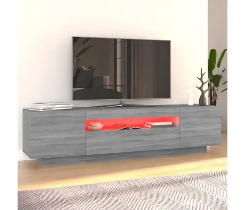 Tv Skapītis Ar Led Lampiņām, 160X35X40 Cm, Pelēka Ozola Krāsa Vidaxl