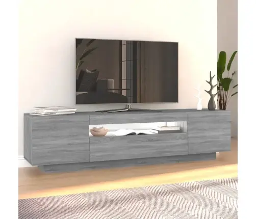 Tv Skapītis Ar Led Lampiņām, 160X35X40 Cm, Pelēka Ozola Krāsa Vidaxl