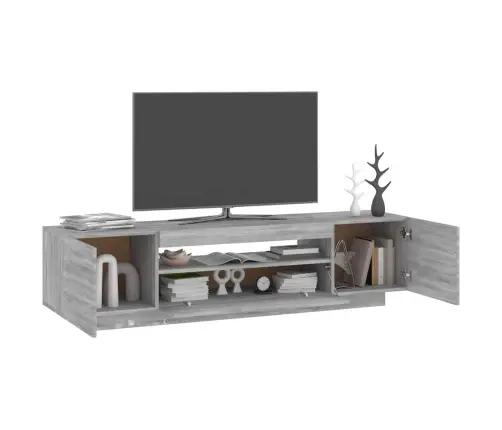 Tv Skapītis Ar Led Lampiņām, 160X35X40 Cm, Pelēka Ozola Krāsa Vidaxl