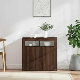 Šoninė Spintelė Su Led Apšvietimu, Ruda Ąžuolo, 80X35X75Cm