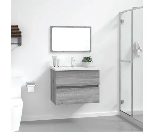 2-Daļīgs Vannasistabas Mēbeļu Komplekts, Pelēka Ozolkoka Krāsa Vidaxl