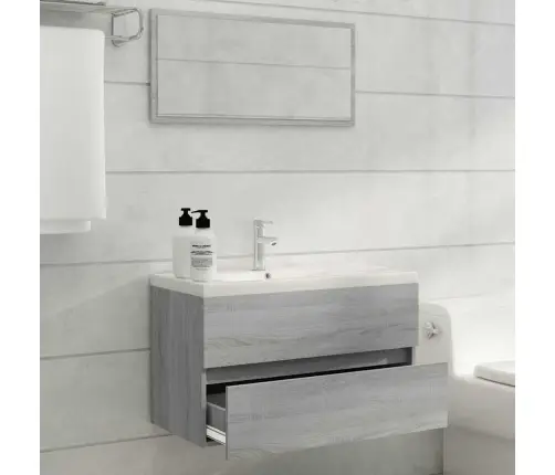 2-Daļīgs Vannasistabas Mēbeļu Komplekts, Pelēka Ozolkoka Krāsa Vidaxl 2-Daļīgs Vannasistabas Mēbeļu Komplekts, Pelēka Ozolkoka Krāsa Vidaxl