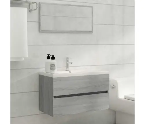 2-Daļīgs Vannasistabas Mēbeļu Komplekts, Pelēka Ozolkoka Krāsa Vidaxl 2-Daļīgs Vannasistabas Mēbeļu Komplekts, Pelēka Ozolkoka Krāsa Vidaxl