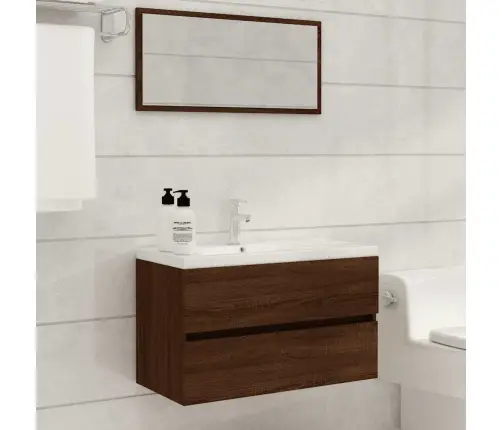 2-Daļīgs Vannasistabas Mēbeļu Komplekts, Ozolkoka Krāsa Vidaxl