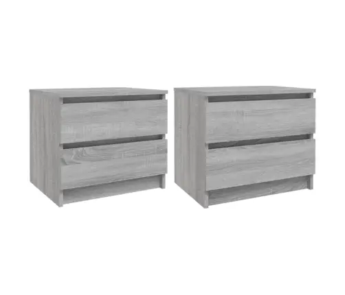 Naktinės Spintelės, 2Vnt., Pilkos Ąžuolo, 50X39X43,5cm Mediena