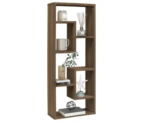 Sienas Plaukts, Brūna Ozola, 36X16X90 Cm, Inženierijas Koks Vidaxl